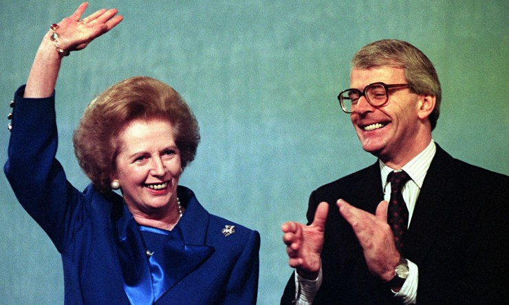 Margaret Thatcher and John Major in 1991